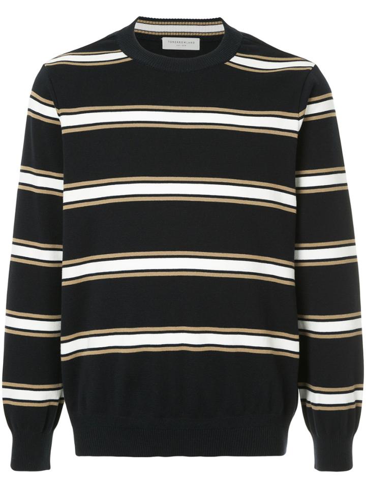 Tomorrowland Striped Crew Neck Sweater - Blue