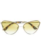 Mcq Alexander Mcqueen Cat Eye Sunglasses - Yellow & Orange