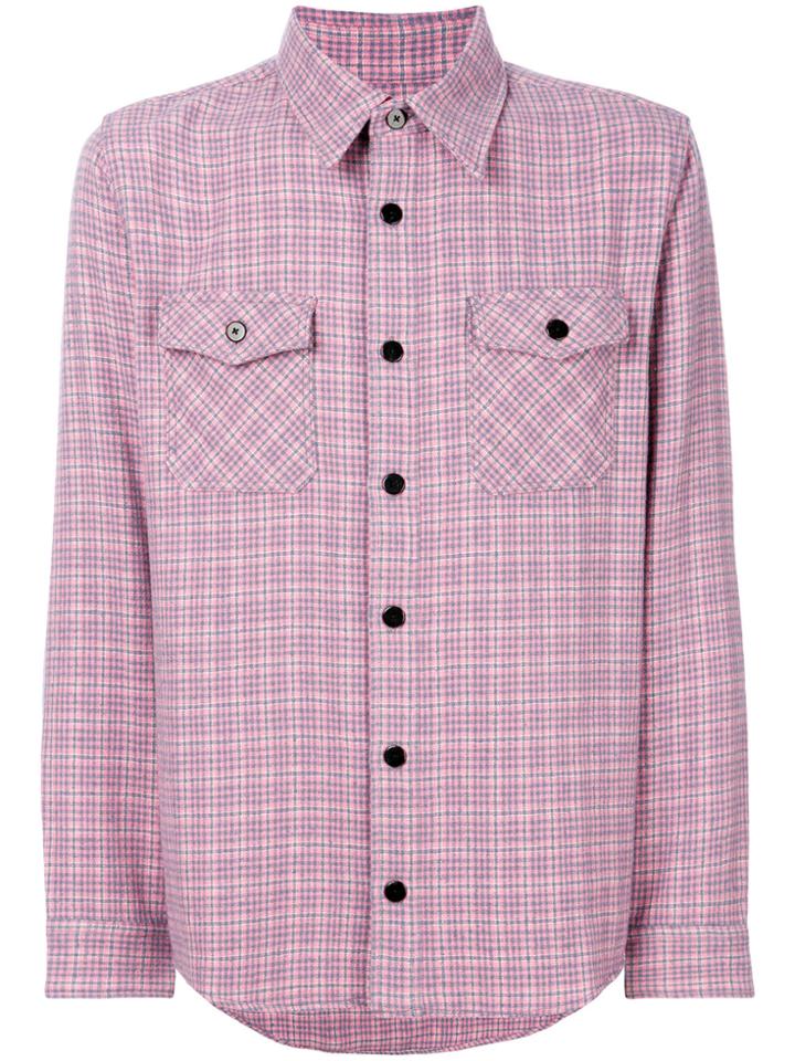 Visvim Plaid Print Flannel Shirt - Pink & Purple