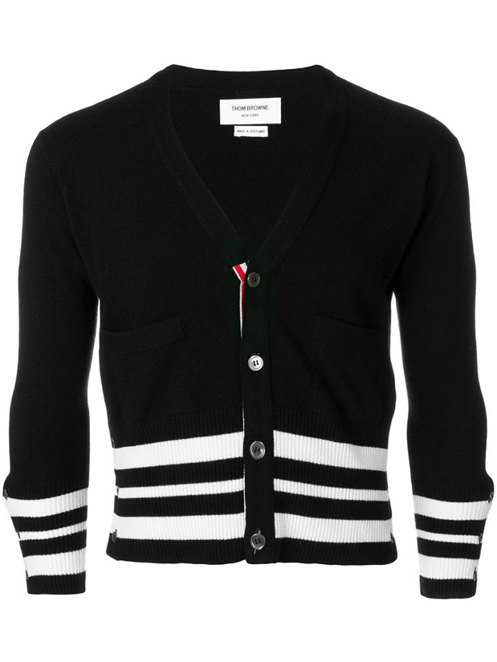 Thom Browne Cashmere Cropped Cardigan - Black