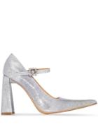Area Silver 90mm Mary Jane Leather Pumps