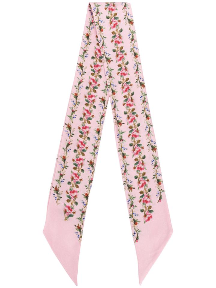 Gucci Rose Print Scarf - Pink & Purple