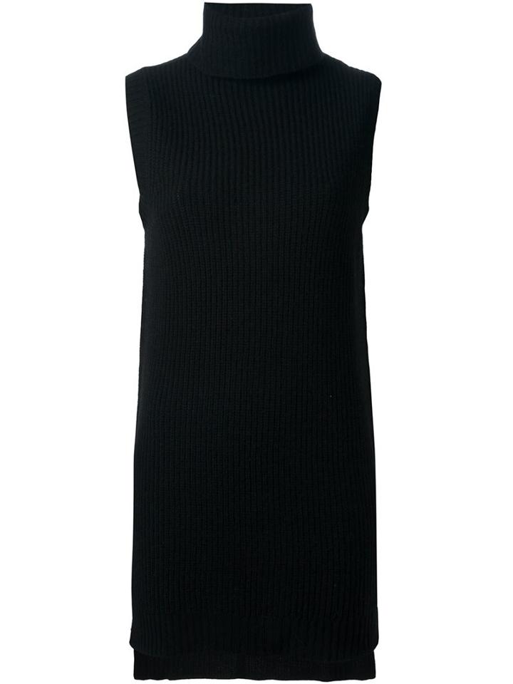 P.a.r.o.s.h. Sleeveless Turtleneck Long Fit Jumper, Women's, Size: Small, Black, Cashmere/wool