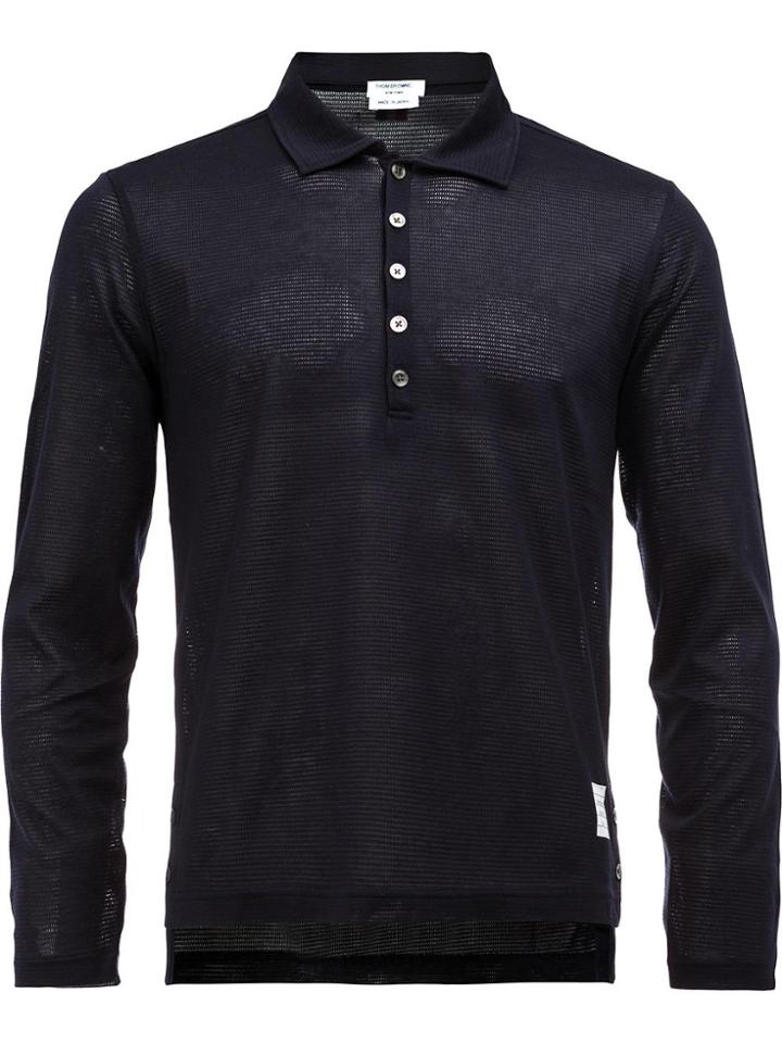Thom Browne Longsleeved Polo Shirt - Blue