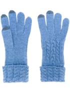 N.peal Cable Knit Gloves - Blue