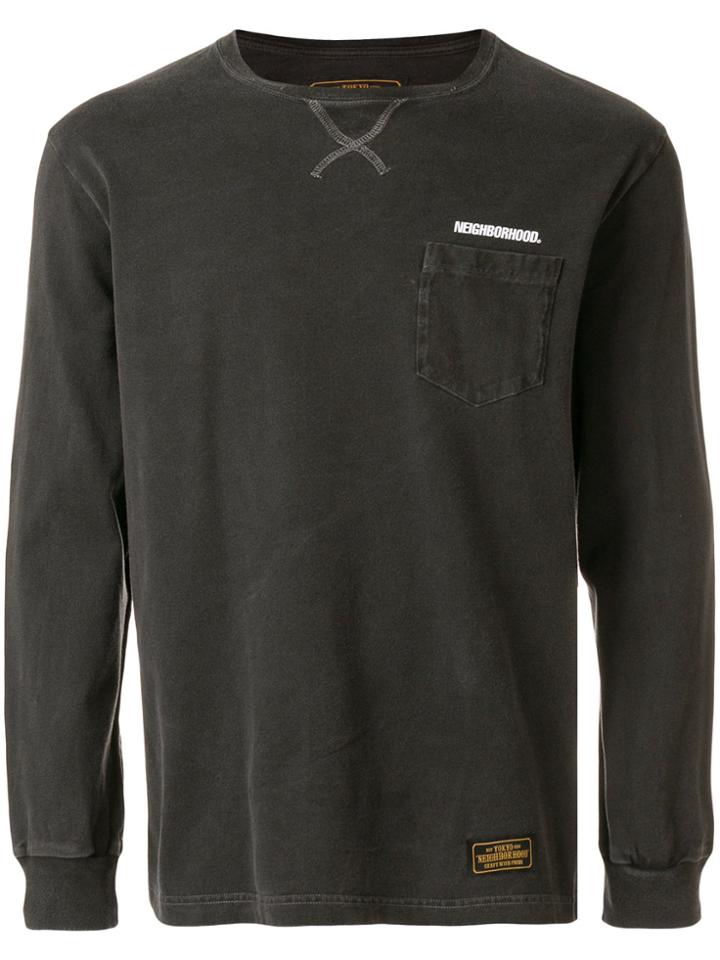 Neighborhood Chest Pocket Logo Sweatshirt - Grey