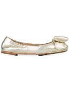 Tory Burch Divine Bow Driver Ballerina Shoes - Metallic