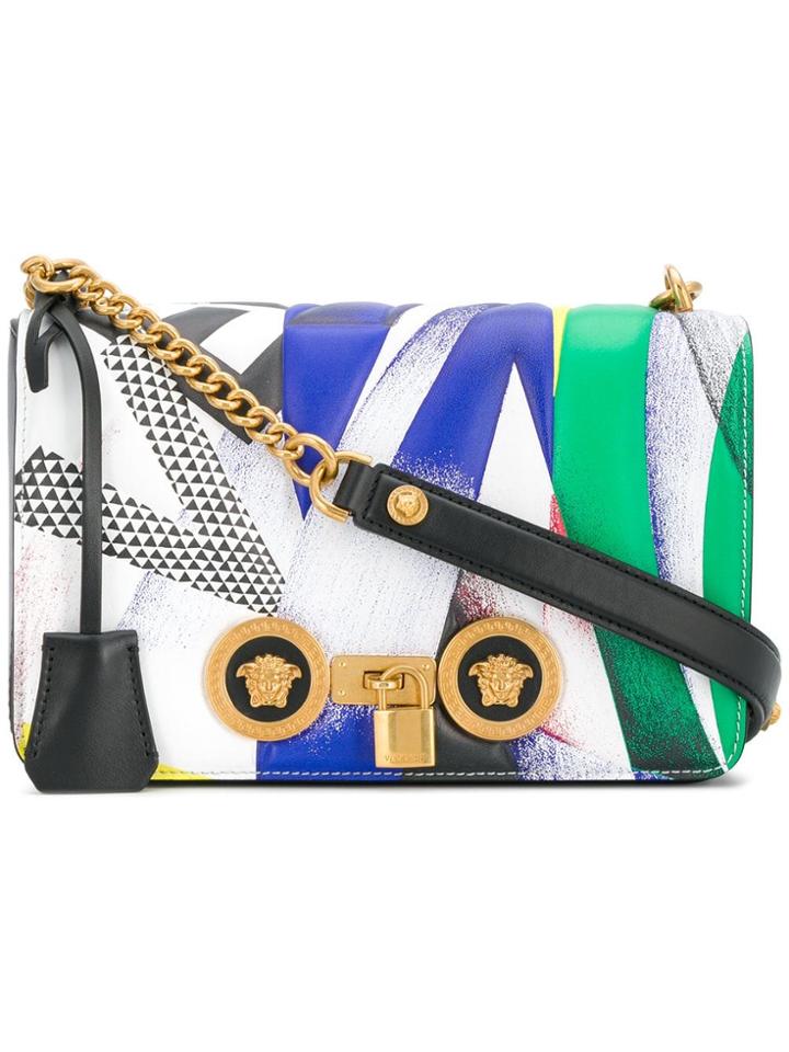 Versace Foldover Medusa Shoulder Bag - White