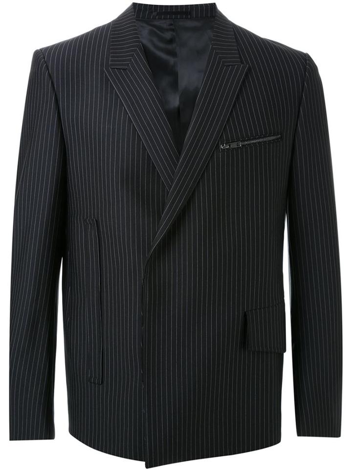 Consistence Double-breasted Pinstripe Blazer