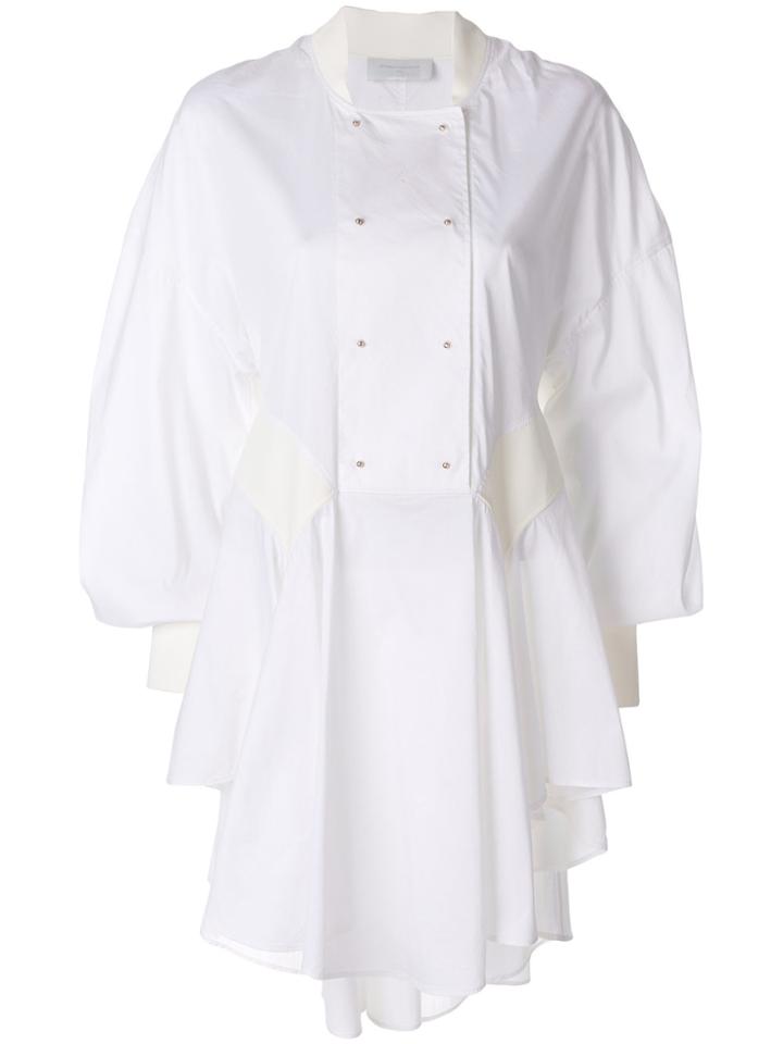 Esteban Cortazar Flared Long Sleeved Dress - White