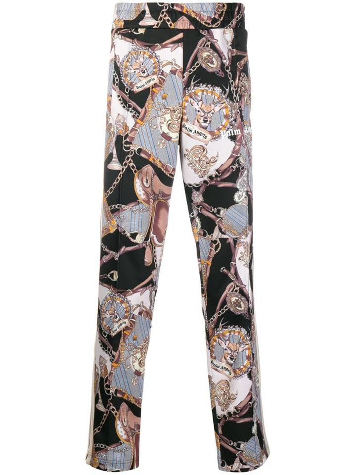Palm Angels Logo Printed Track Pants - Black