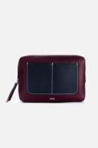 Ami Alexandre Mattiussi Travel Pouch, Men's, Red, Leather