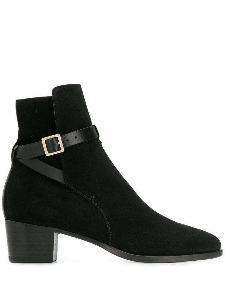 L'autre Chose Buckle Ankle Boots - Black