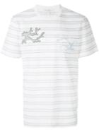 Salvatore Ferragamo Logo Patch Striped T-shirt - White