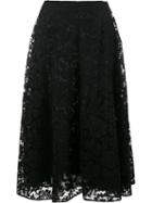 Valentino Heavy Lace Skirt, Women's, Size: 38, Black, Cotton/viscose/polyamide/silk