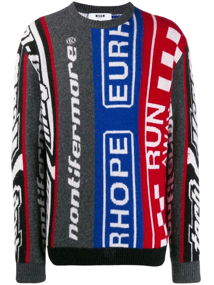Msgm Racer Slogan Jumper - Red