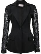 Christian Siriano Fitted Jacket, Women's, Size: 2, Black, Viscose Crepe