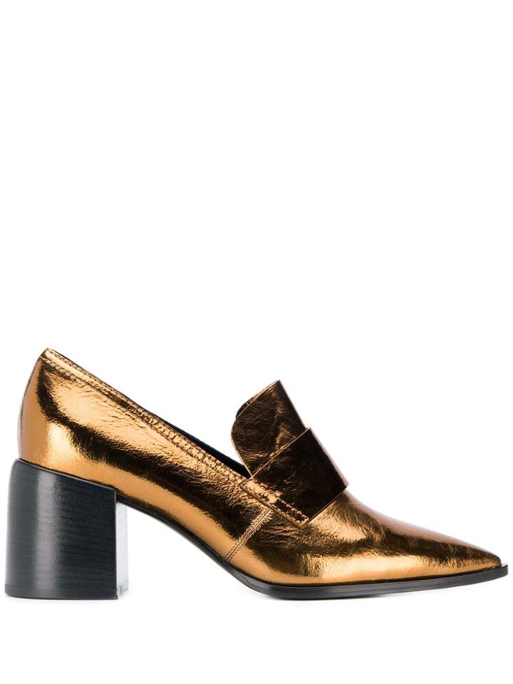 Casadei Block Heel Metallic Pumps - Brown