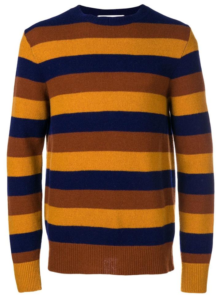 Department 5 Crew Neck Striped Jumper - Brown