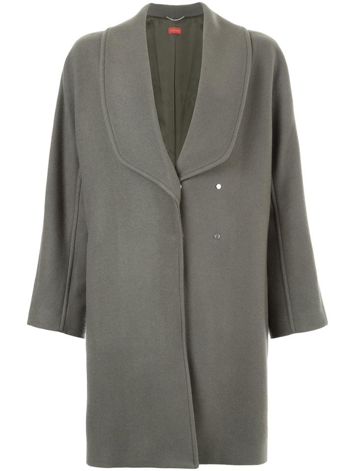 Des Prés Wide Lapel Coat - Green