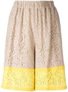 No21 Lace Shorts, Women's, Size: 40, Yellow/orange, Cotton/polyamide