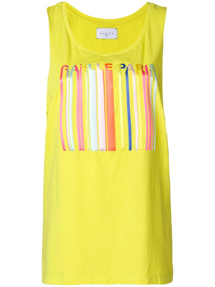 Gaelle Bonheur Striped Front Tank Top - Yellow & Orange
