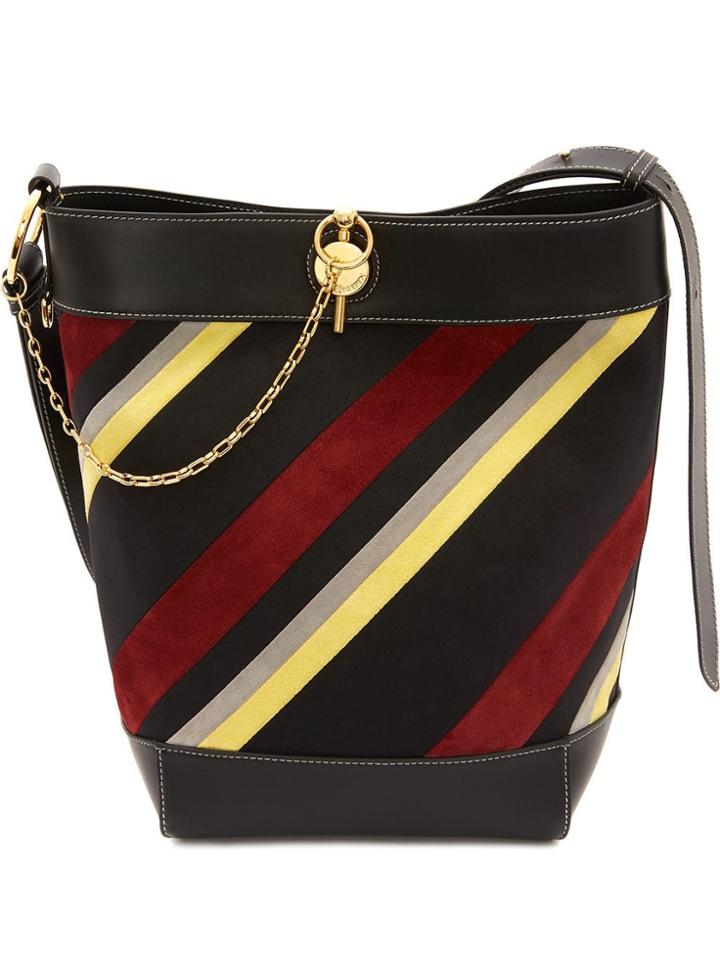 Jw Anderson Diagonal Panelled Keyts Tote - Black