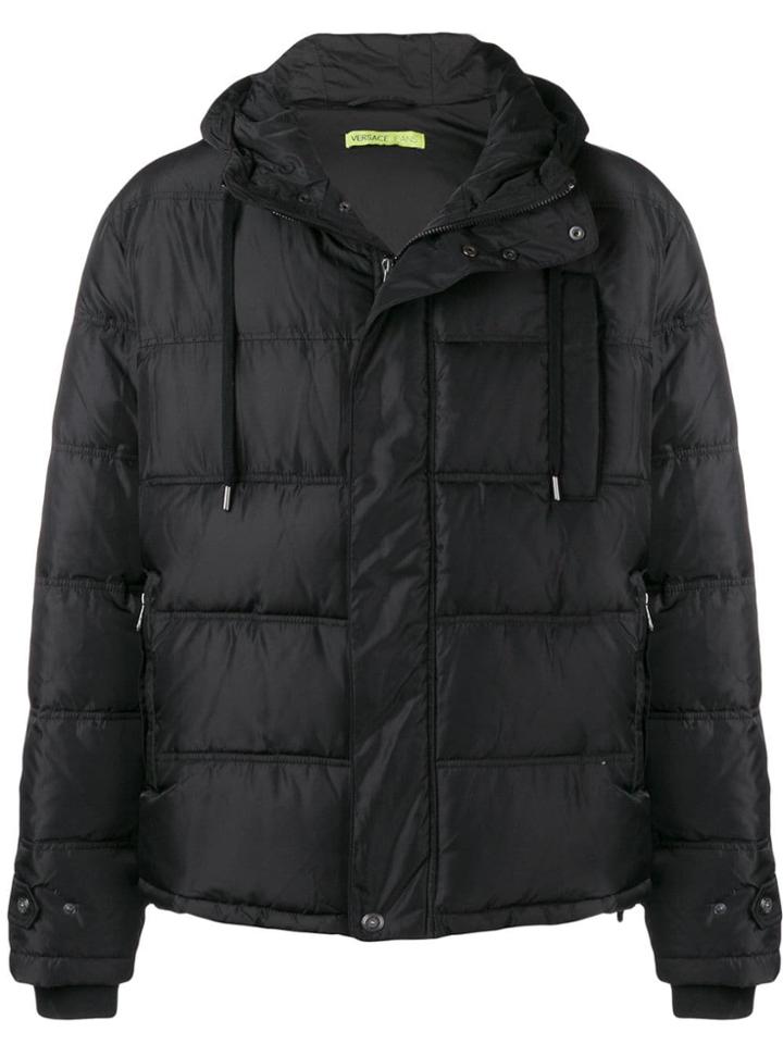 Versace Jeans Padded Hooded Jacket - Black