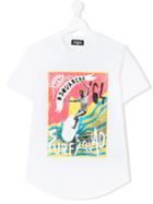 Dsquared2 Kids - Surf Squad Print T-shirt - Kids - Cotton - 16 Yrs, White