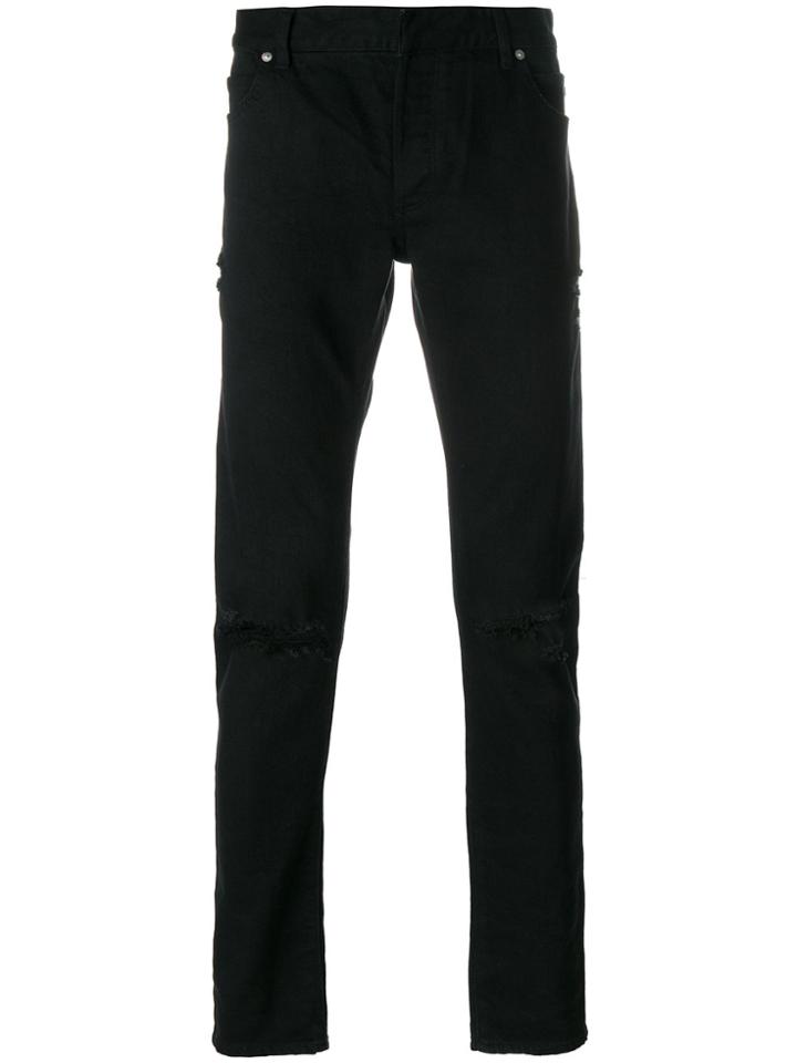 Balmain Slim Ripped Jeans - Black