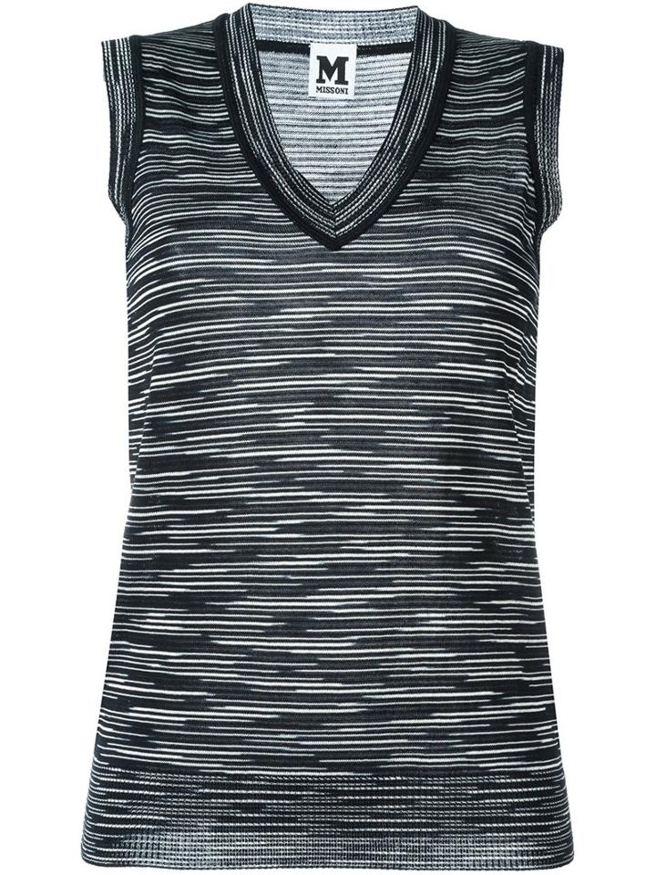 M Missoni Melange V-neck Gilet, Women's, Size: 44, Black, Viscose/virgin Wool