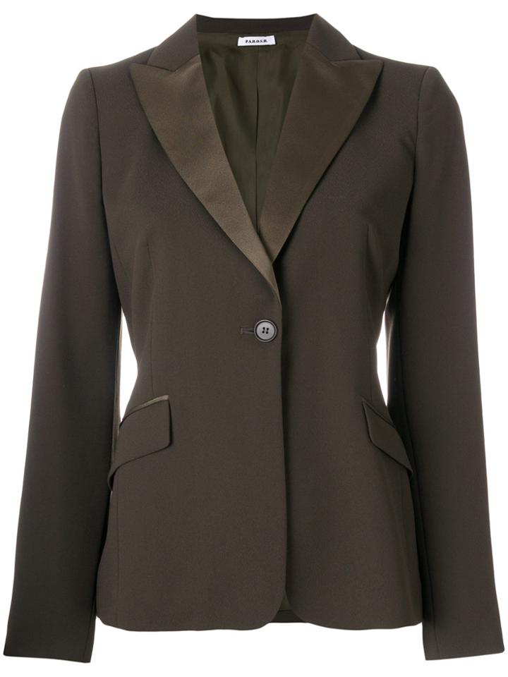 P.a.r.o.s.h. Silky Lapel Jacket - Green