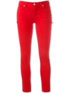 Versus Safety Pin Detail Trousers, Women's, Size: 27, Red, Cotton/spandex/elastane