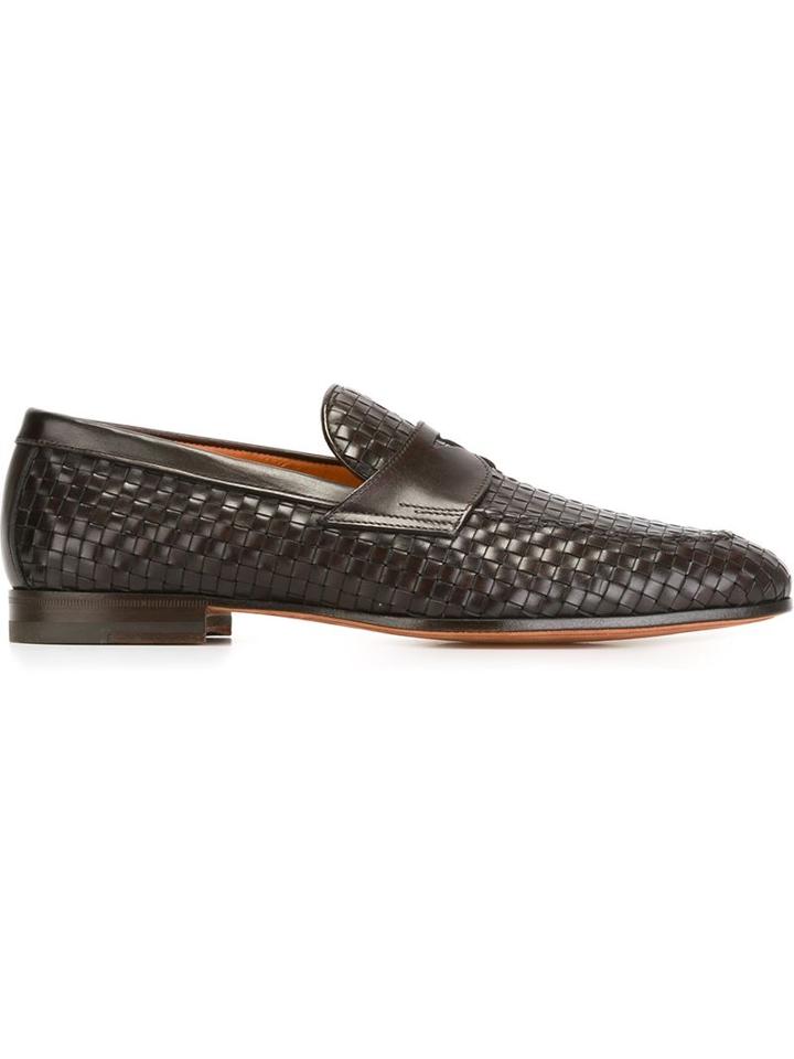Santoni Woven Loafers