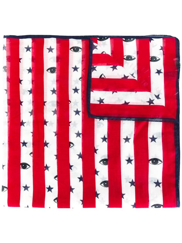Kenzo 'fireworks' Scarf, Men's, Red, Silk/cotton