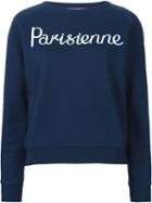 Maison Kitsuné Parisienne Sweatshirt, Women's, Size: L, Blue, Cotton