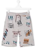 Tommy Hilfiger Junior Teen Travel Tag Print Shorts - Grey