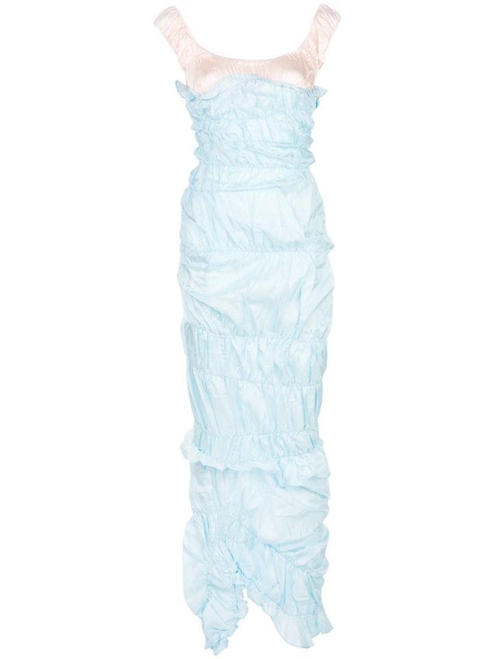 Yuhan Wang Ruched Slip Dress - Blue