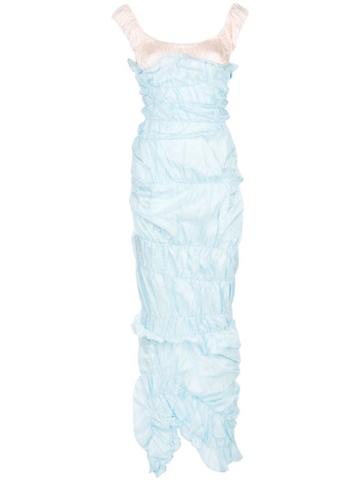 Yuhan Wang Ruched Slip Dress - Blue