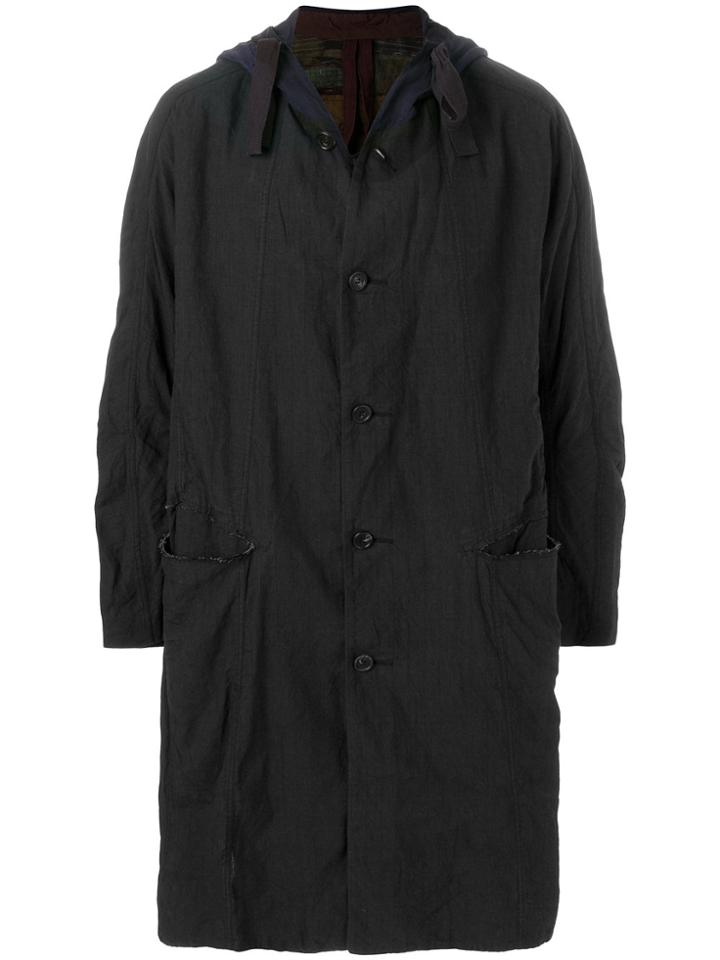 Ziggy Chen Oversized Hooded Coat - Black