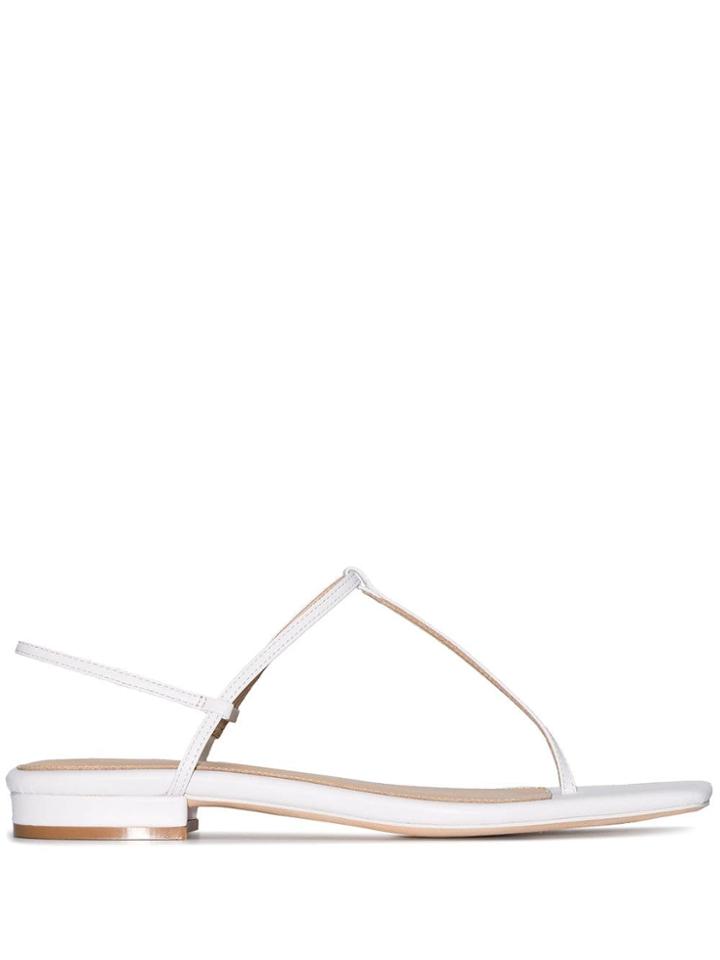 Studio Amelia T-bar Thong Strap Sandals - White