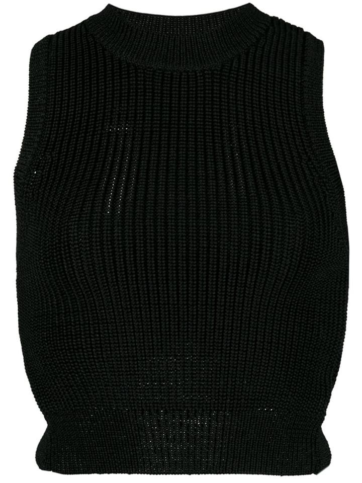Cushnie Sleeveless Cropped Top - Black