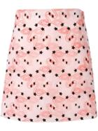 Giamba Flamingo Embroidery Mini Skirt, Women's, Size: 44, Pink/purple, Polyester/cotton
