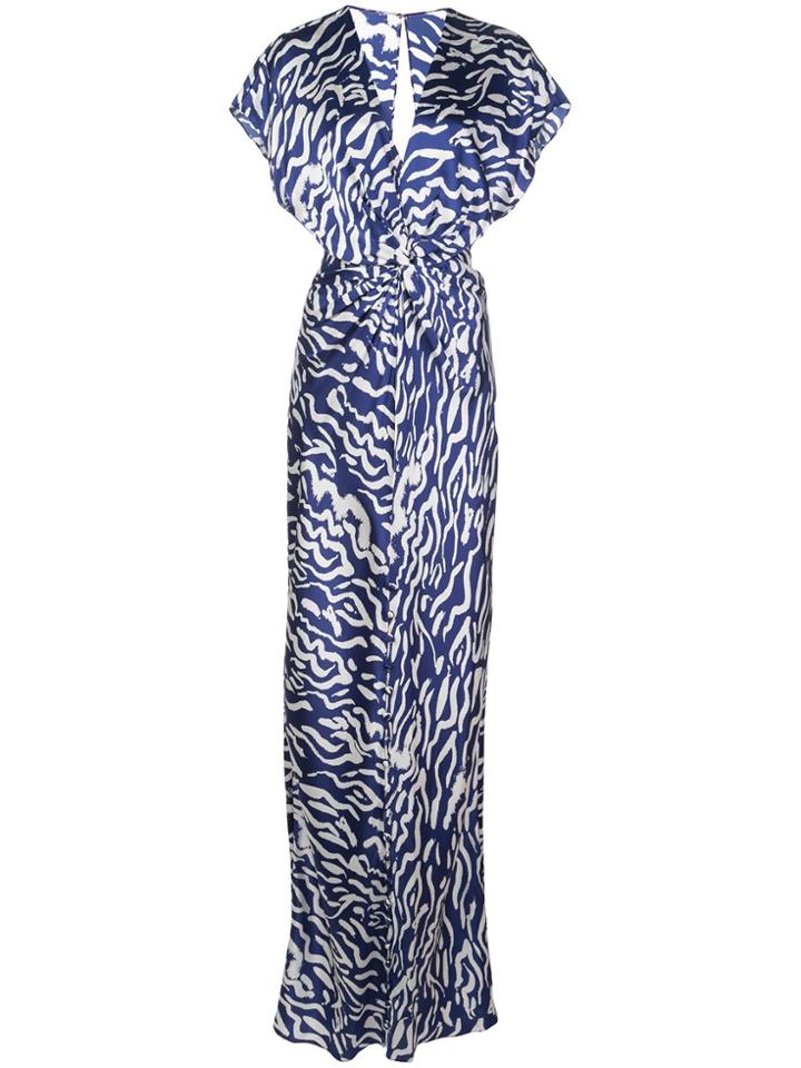 Prabal Gurung Twist Front Two Tone Gown - Blue