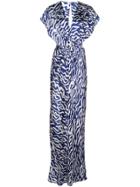 Prabal Gurung Twist Front Two Tone Gown - Blue