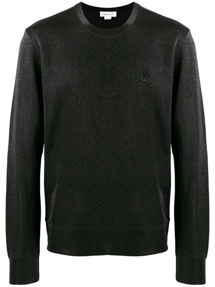 Alexander Mcqueen Chest Patch Sheen Sweater - Black