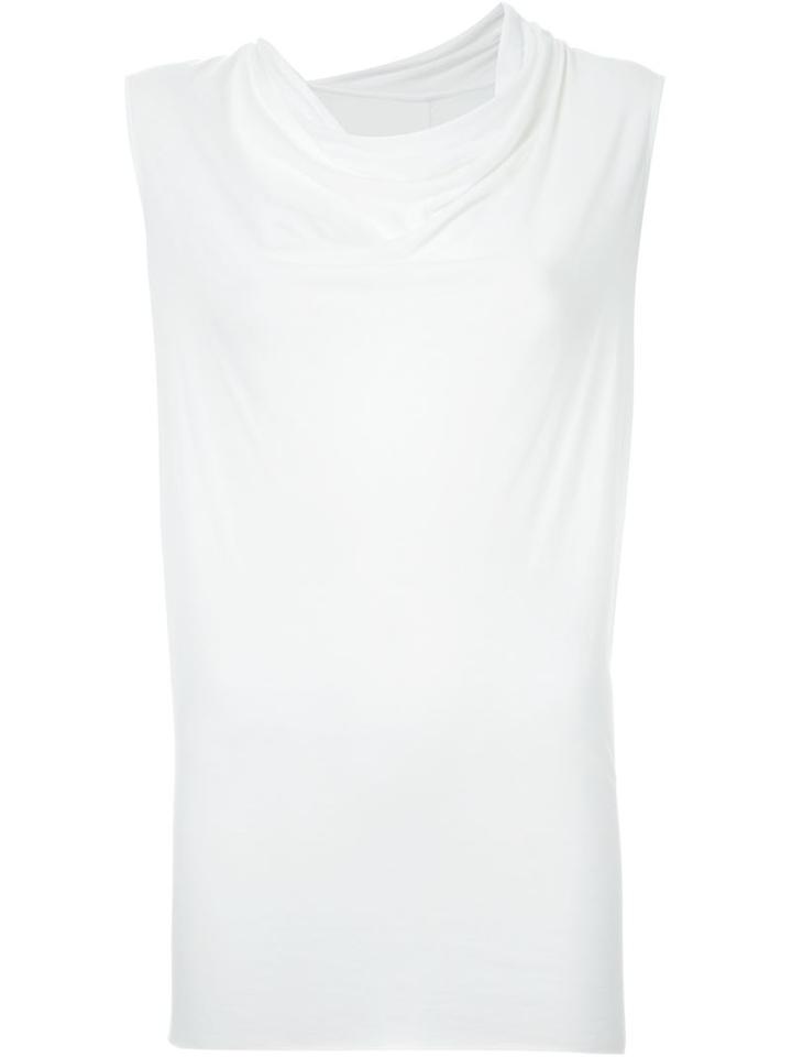Rick Owens Lilies Draped Tank Top, Women's, Size: 44, White, Cotton/polyamide/viscose