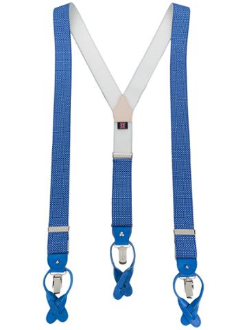 Albert Thurston Micro Print Braces - Blue