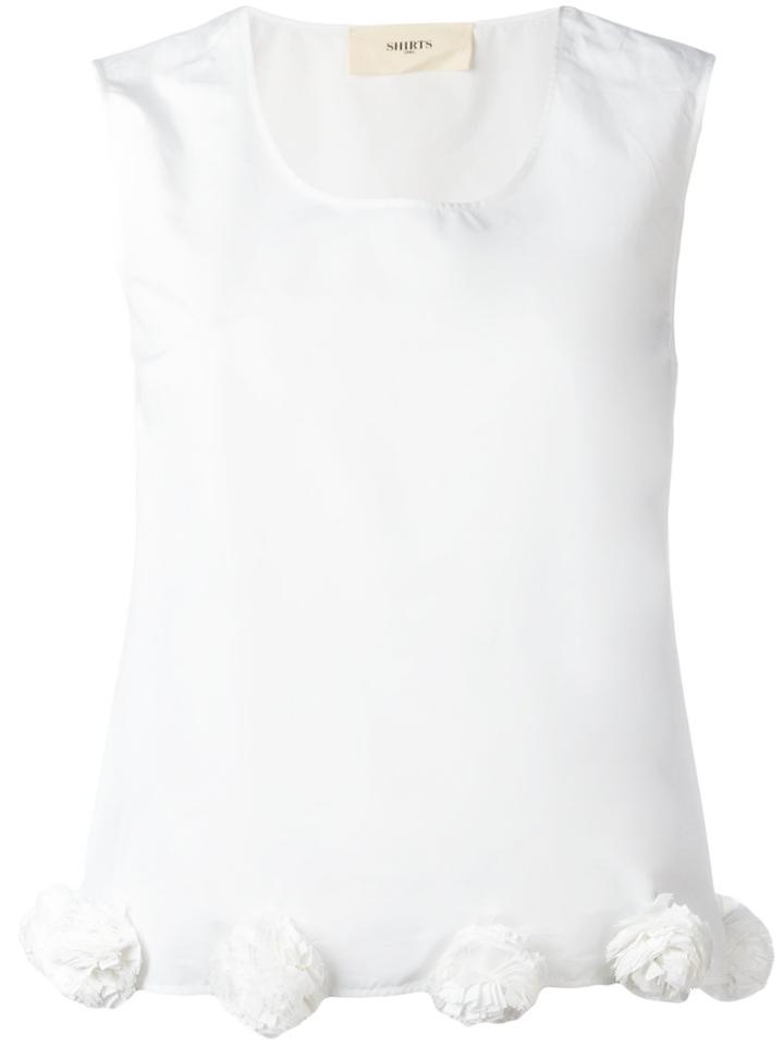 Ports 1961 Flower Pom Pom Tank, Women's, Size: 42, White, Cotton