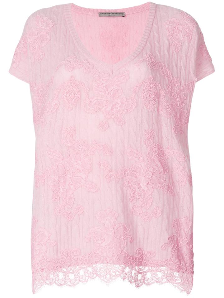 Ermanno Scervino Lace Inserts Shortsleeved Jumper - Unavailable